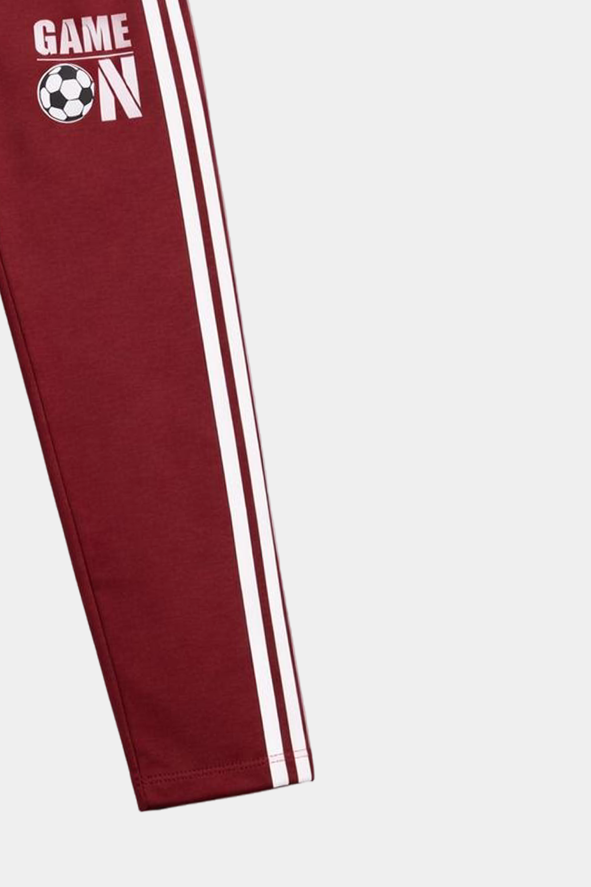 Boys' Striped “Game On” Maroon & White Summer Set - MYK_Fatimas