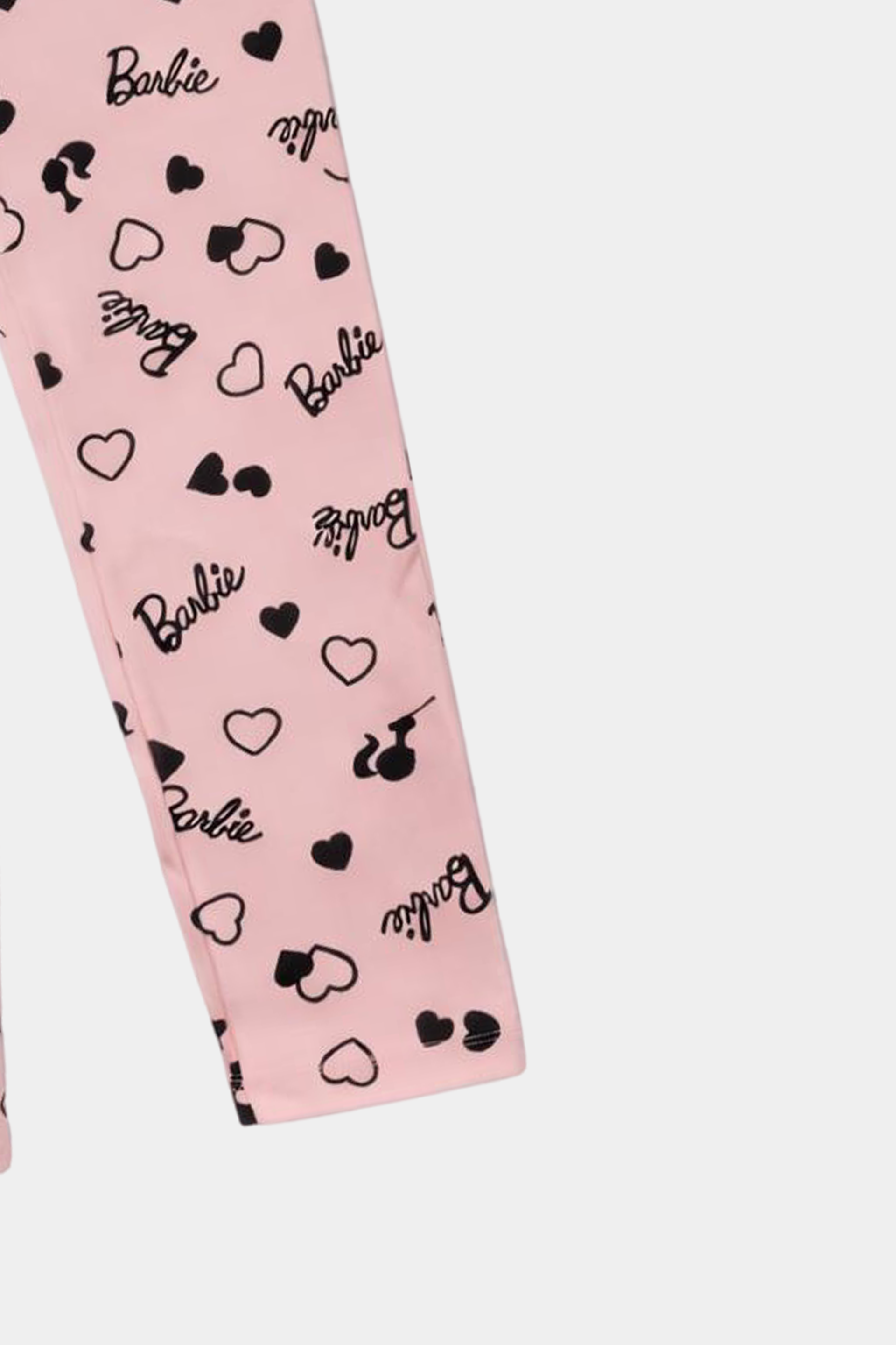 Black Barbie T-Shirt & Pink Printed Pajama Set - MYK_Fatimas