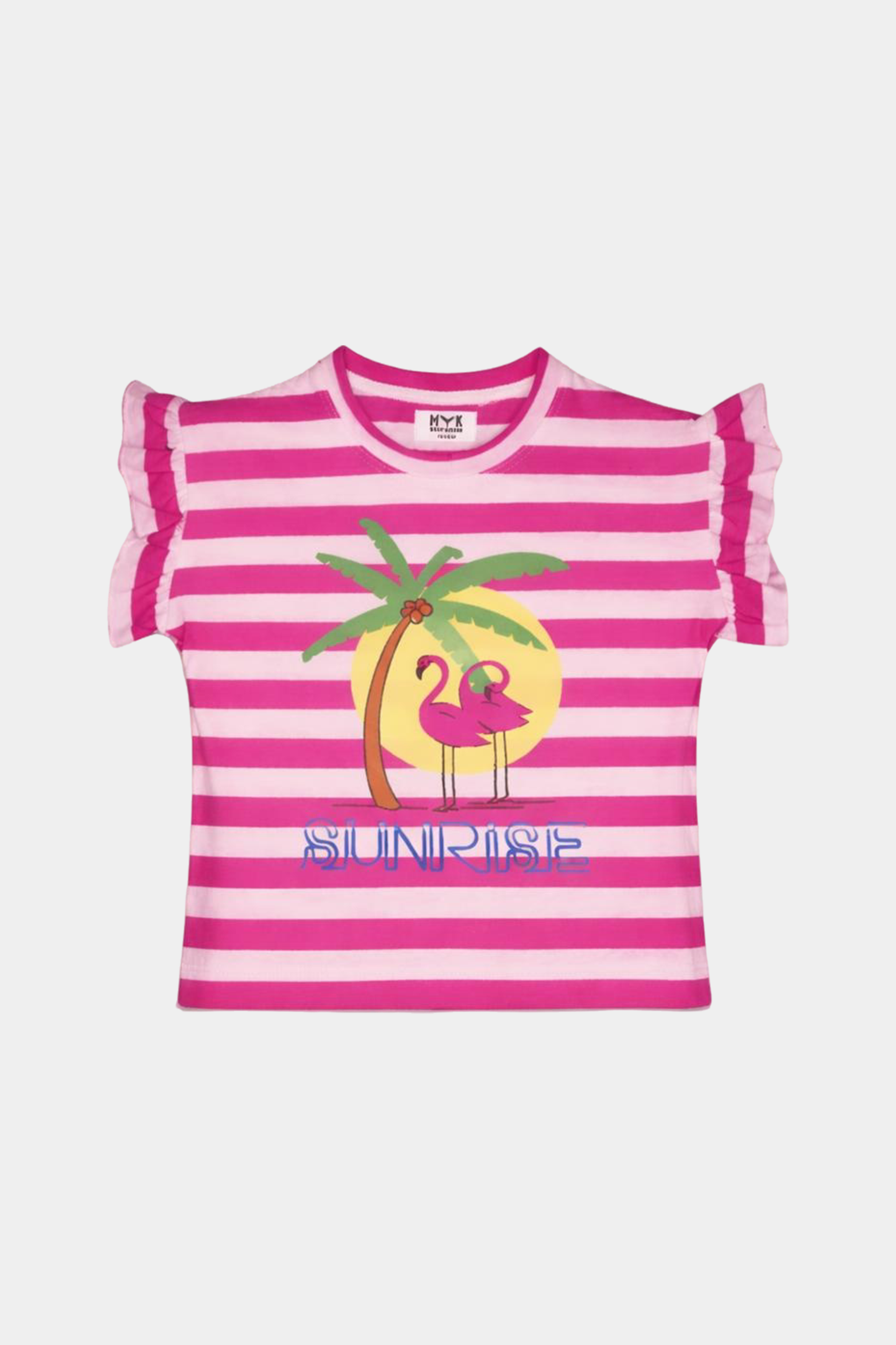 Girls' Pink & White Striped Summer Outfit - MYK_Fatimas