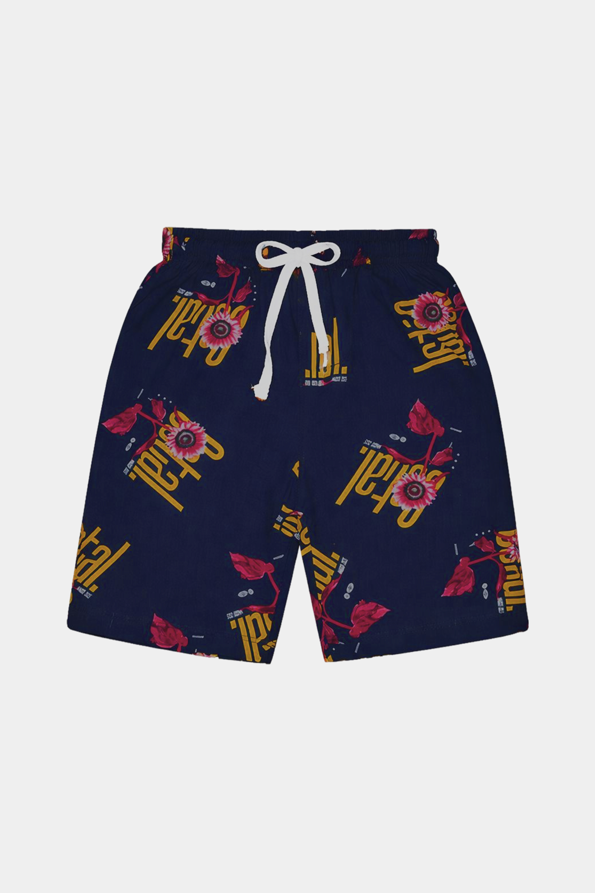 Boys' Printed Linen Shirt & Shorts Co-Ord Set – Navy Blue - MYK_Fatimas