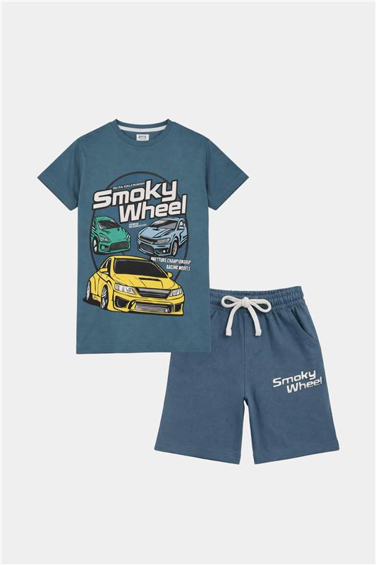 Smoky Wheel Racing Car T-Shirt & Shorts Set - MYK_Fatimas