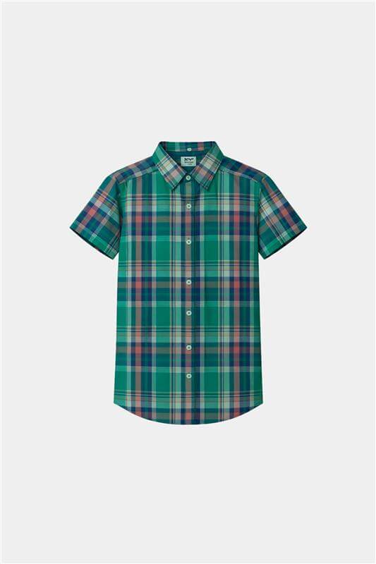 Boys Green Checkered Shirt & Matching Shorts Summer Outfit Set - MYK_Fatimas