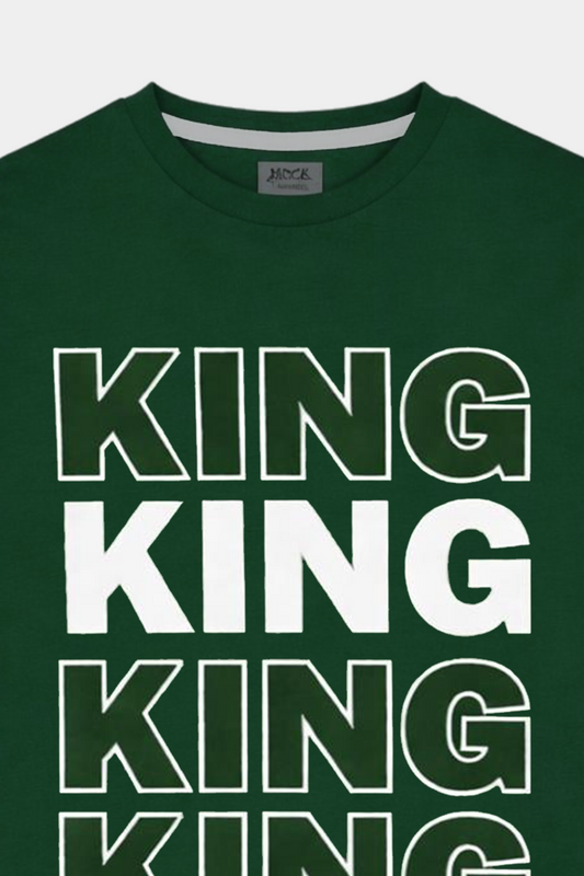 KING Printed Green T-Shirt for Boys - MYK_Fatimas