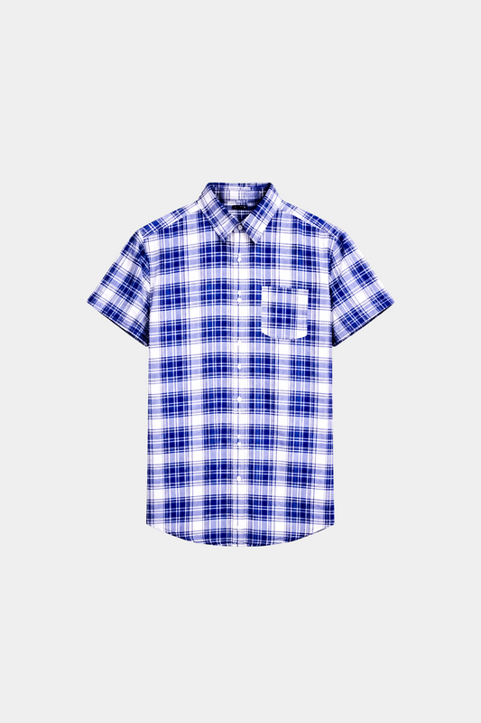Boys' Blue & White Checkered Summer Set - MYK_Fatimas