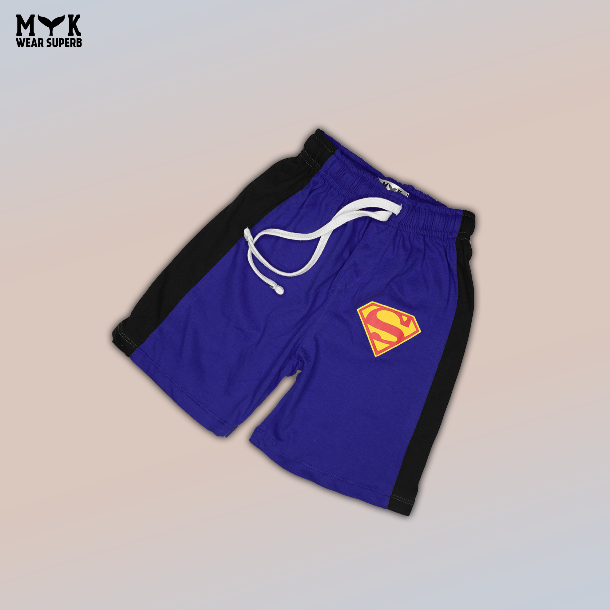 Boys Superman Muscle Blue Graphic T-Shirt & Shorts Set