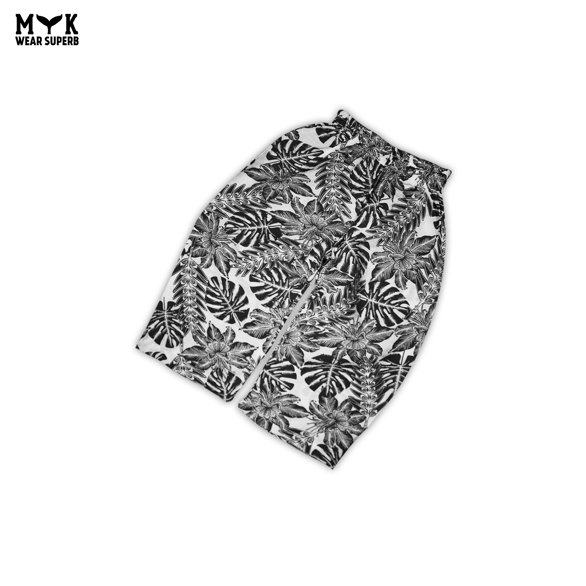 Black & White Floral Leaf Print Co-Ord Set