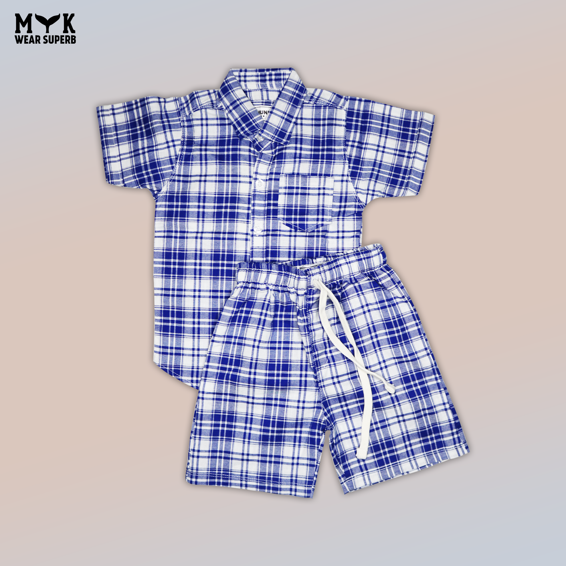 Boys' Blue & White Checkered Summer Set