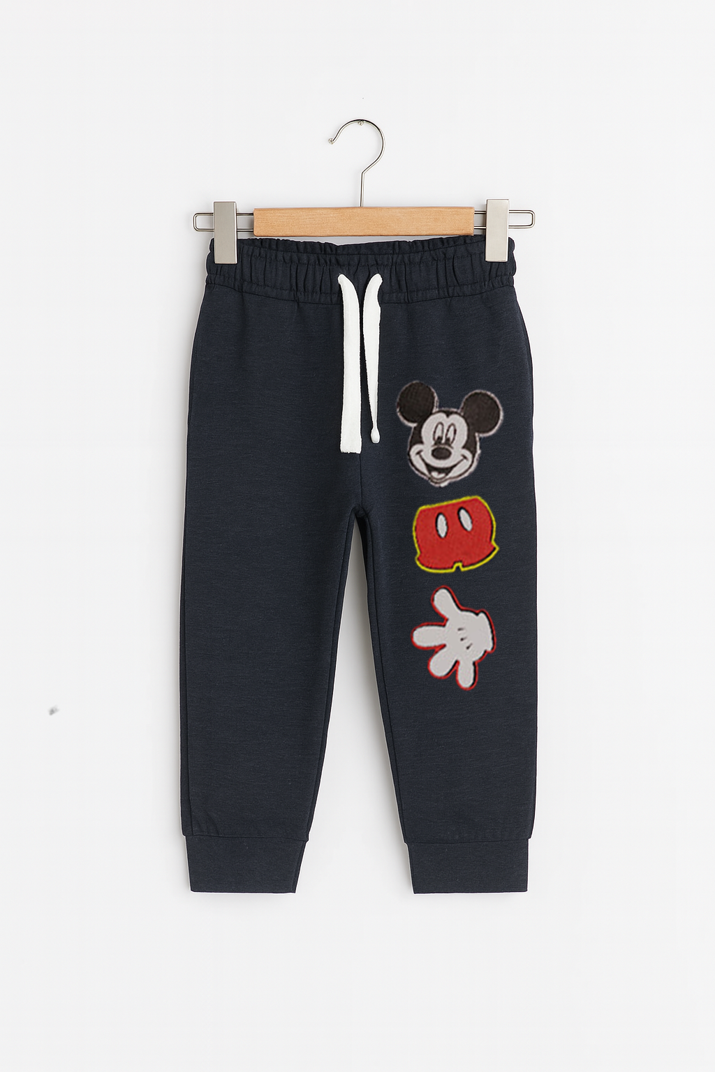Kids Blue, Grey & green Micky Mouse Fleece Hoodie With Pocket Trouser Outfits Set Imported