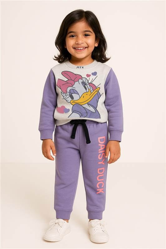 Kids Daisy Duck Printed Winter Tracksuit Set 