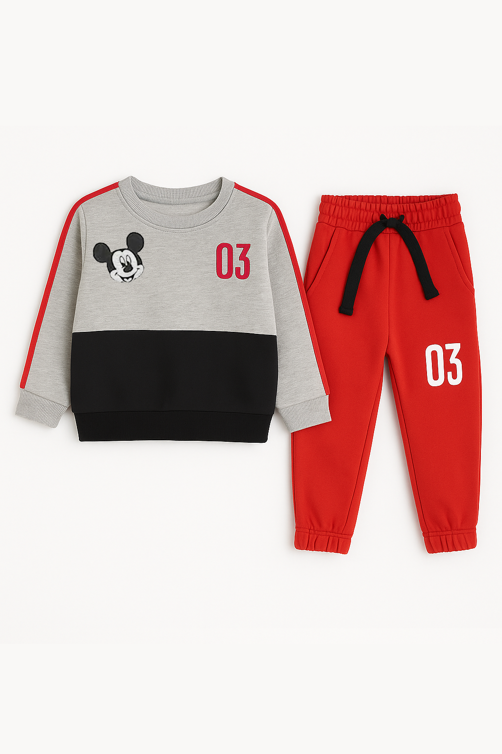 Mickey Mouse Little Boys Fleece Sweatshirt & Pocket Trouser