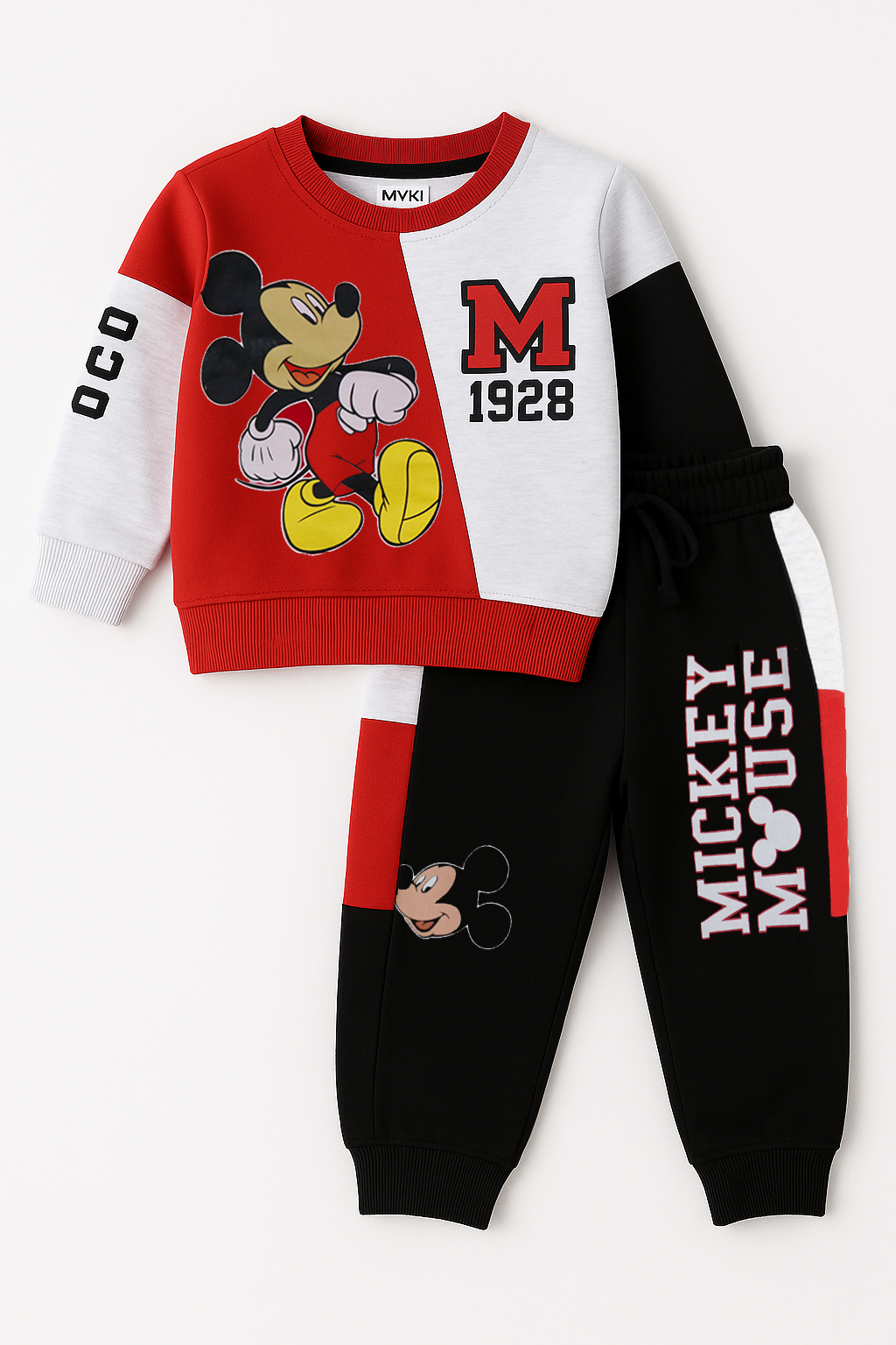 Kids Mickey Mouse Printed Winter Tracksuit Set