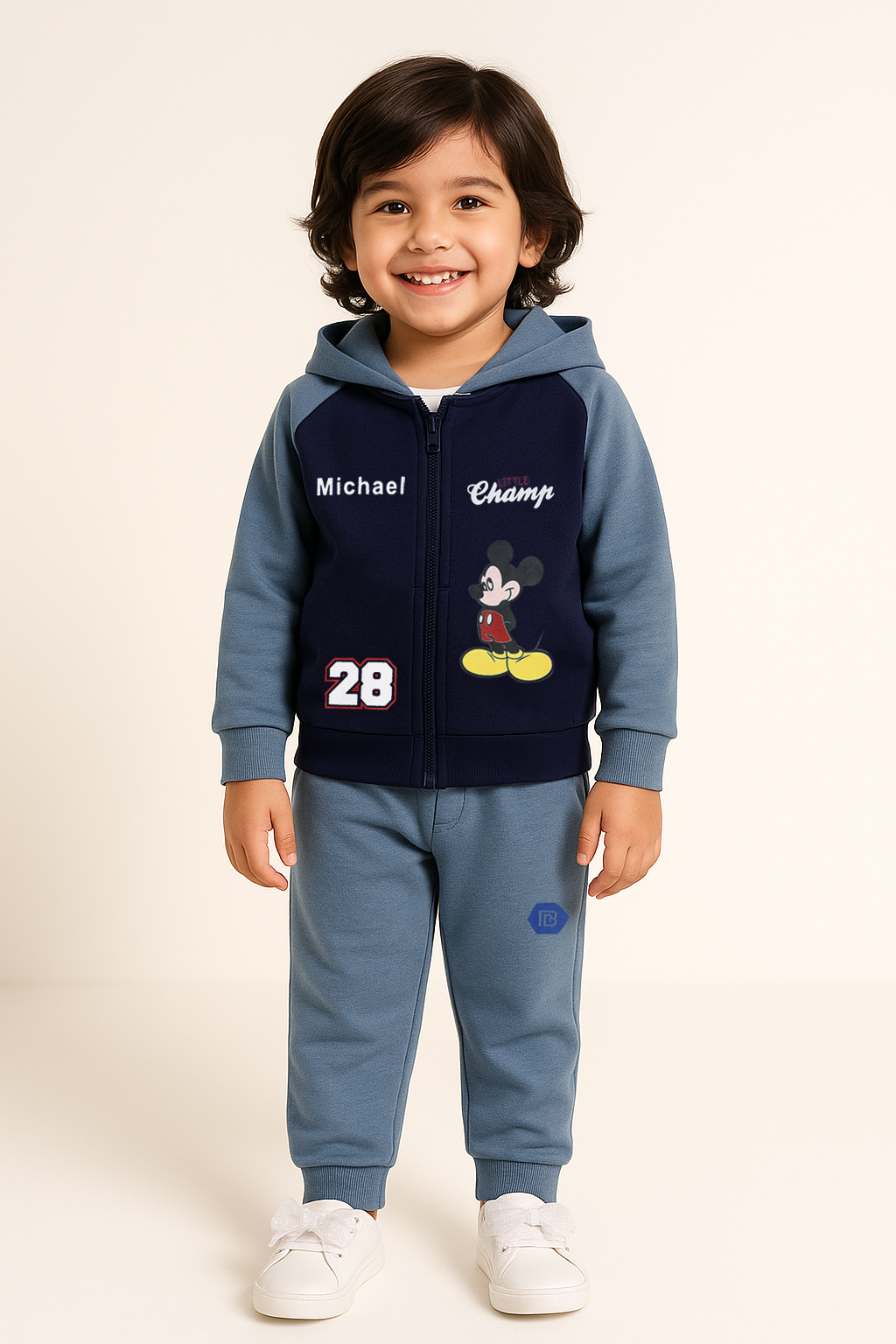 Mickey Mouse Printed Zipper Hoodie With pocket Trouser And Dori Premium Quality 2 Pcs Set