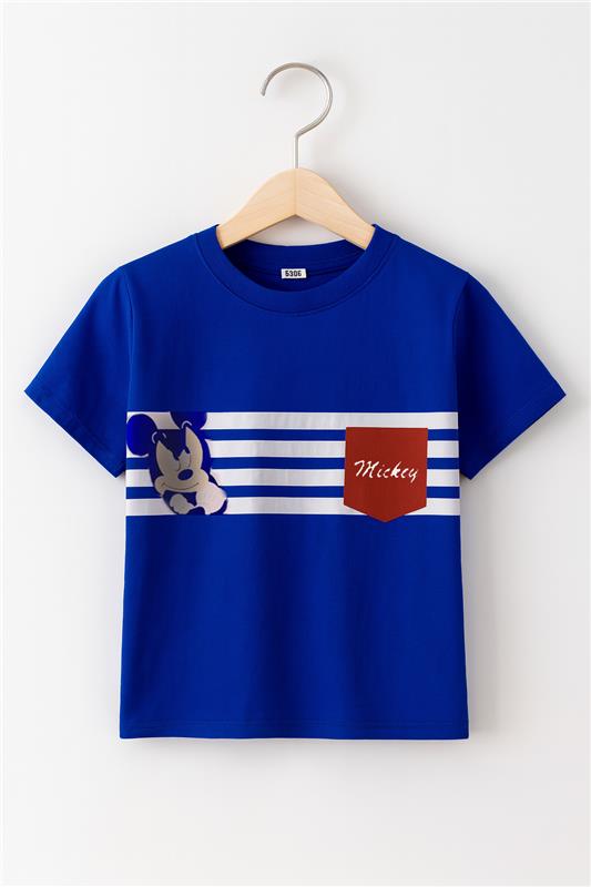 Mickey Blue Striped Summer Outfit for Kids