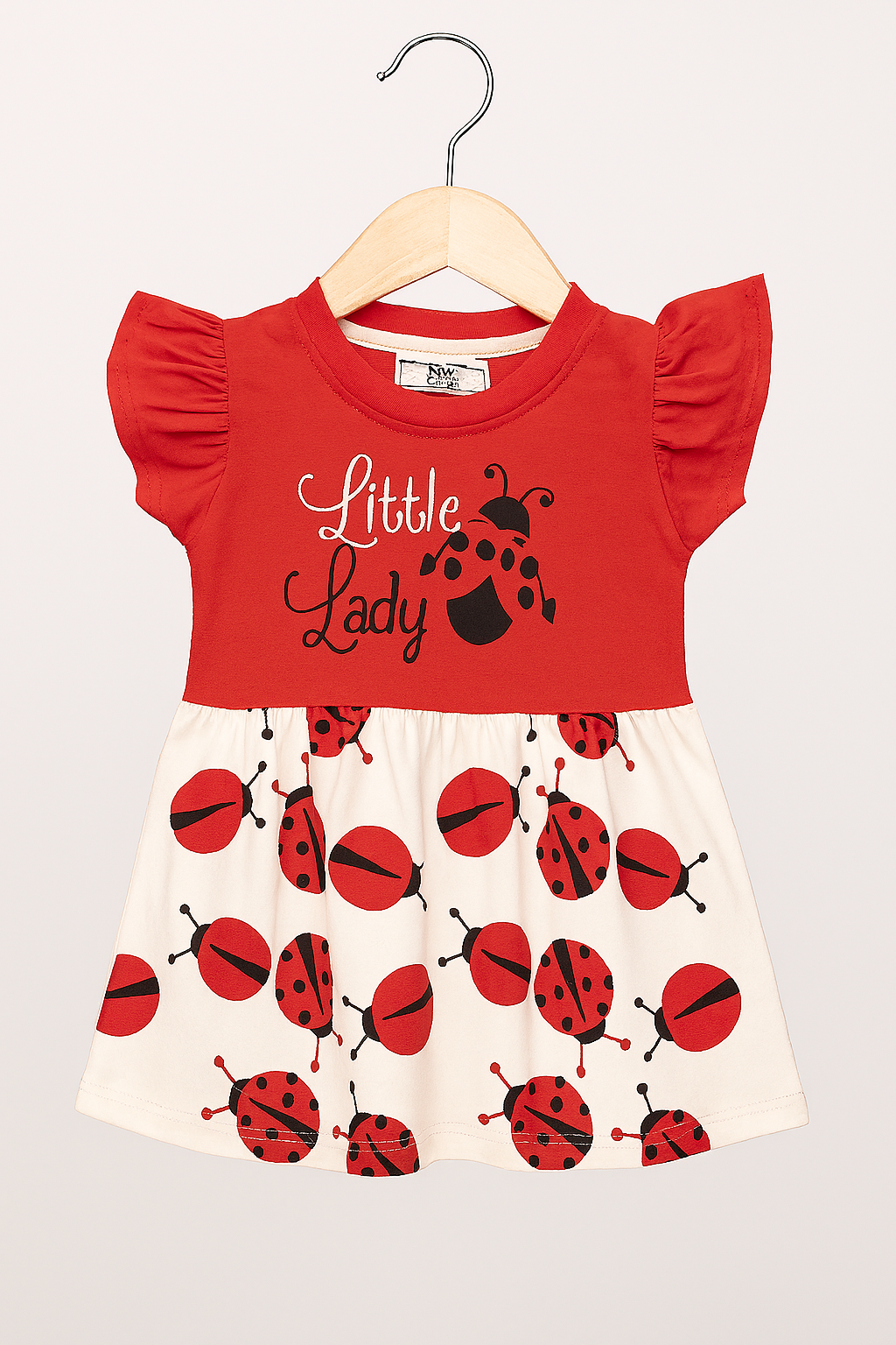 Little Lady Red & White Summer Frock Set for Girls