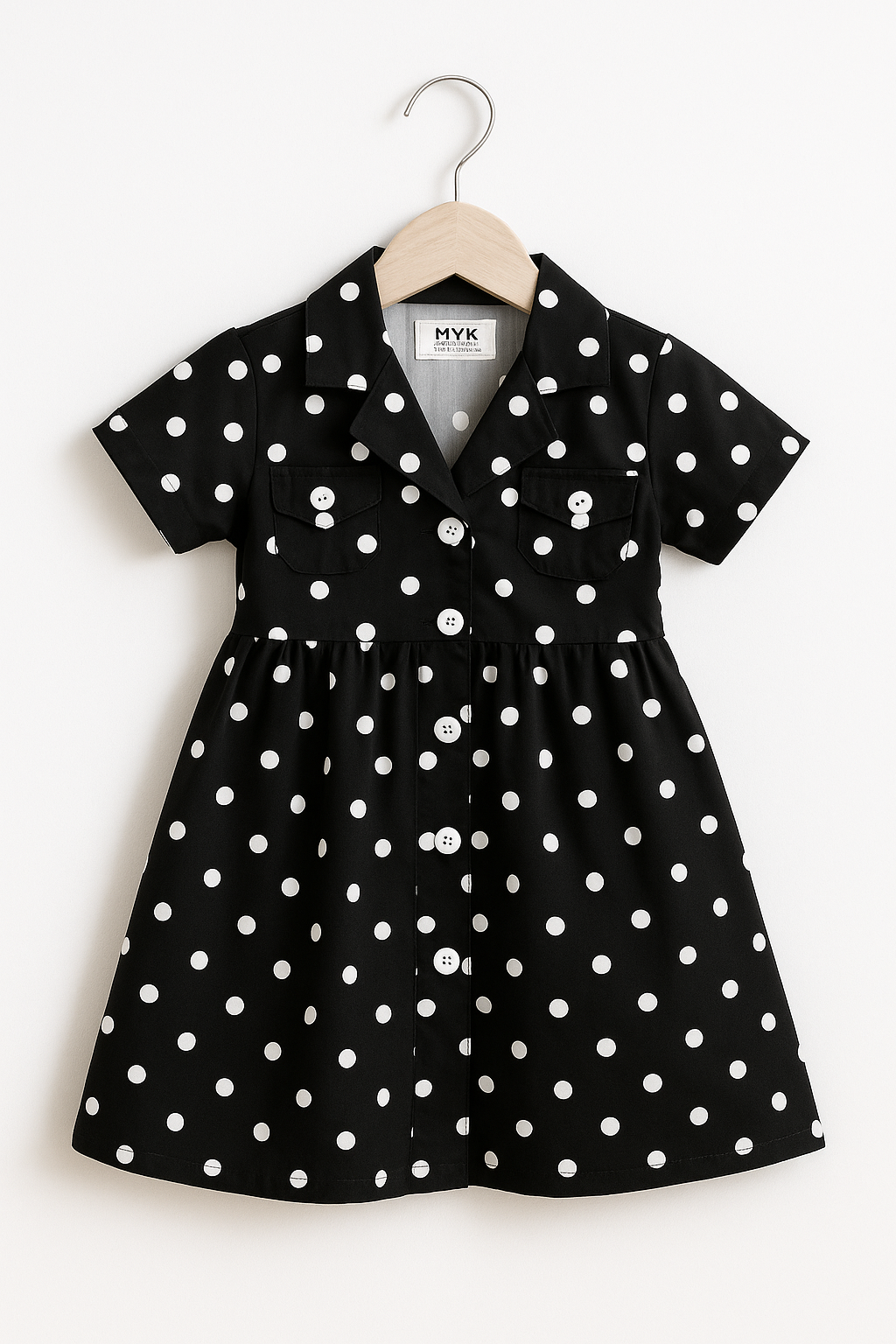 Girls’ Black & White Polka Dot Cotton Summer Set