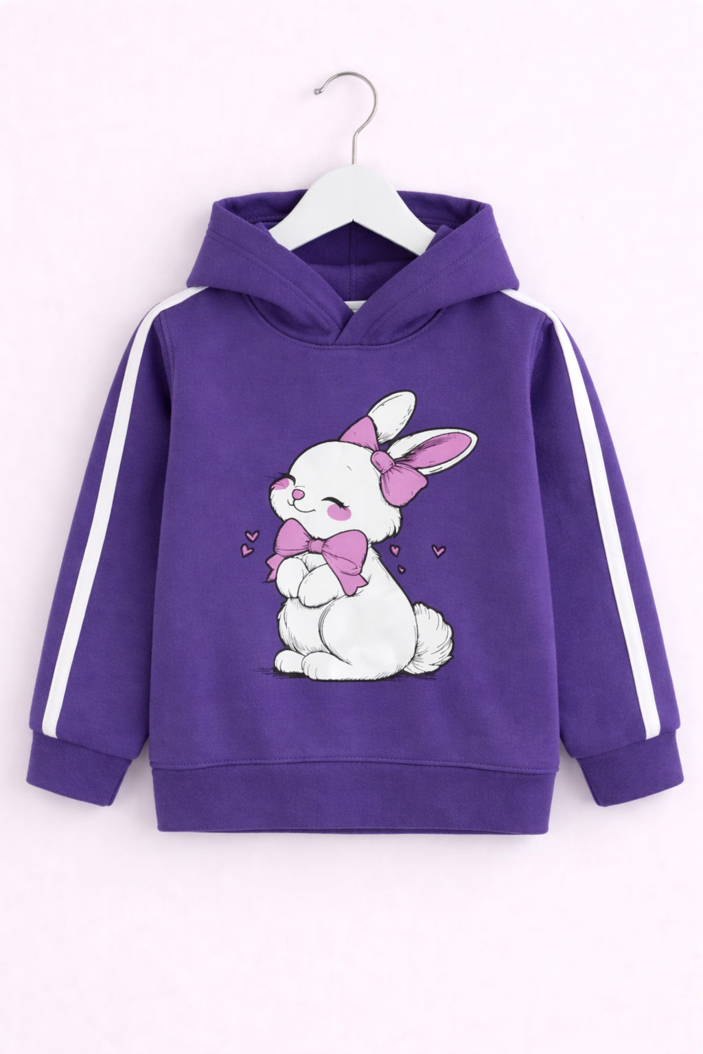 Kids Girls Purple Bunny Hoodie with Trouser