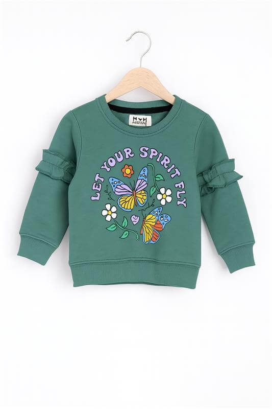 Girls Let Your Spirit Fly Green Butterfly Tracksuit