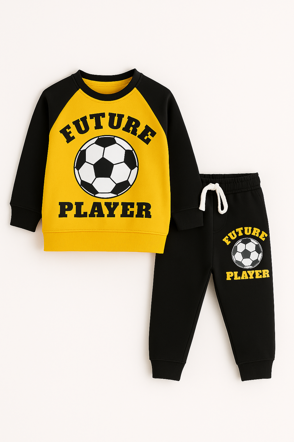 Future Player Kids Tracksuit – Yellow & Black Soccer Set