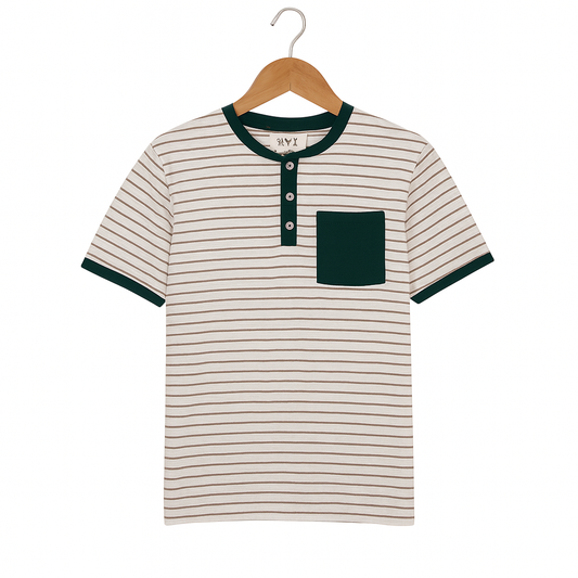 Boys' Cotton Summer Set – "Ball is Life" Striped Tee & Jogger Pants