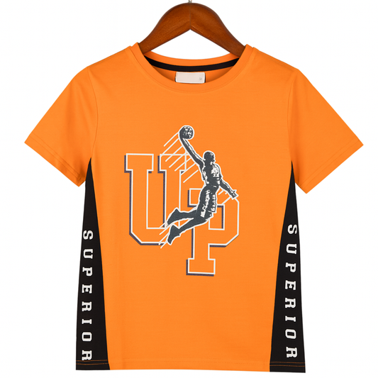 Boys Orange Sports Summer Set – Superior Comfort & Style