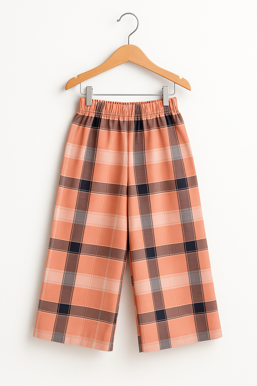 Girls' Pink & Black Checkered Cotton Summer Set