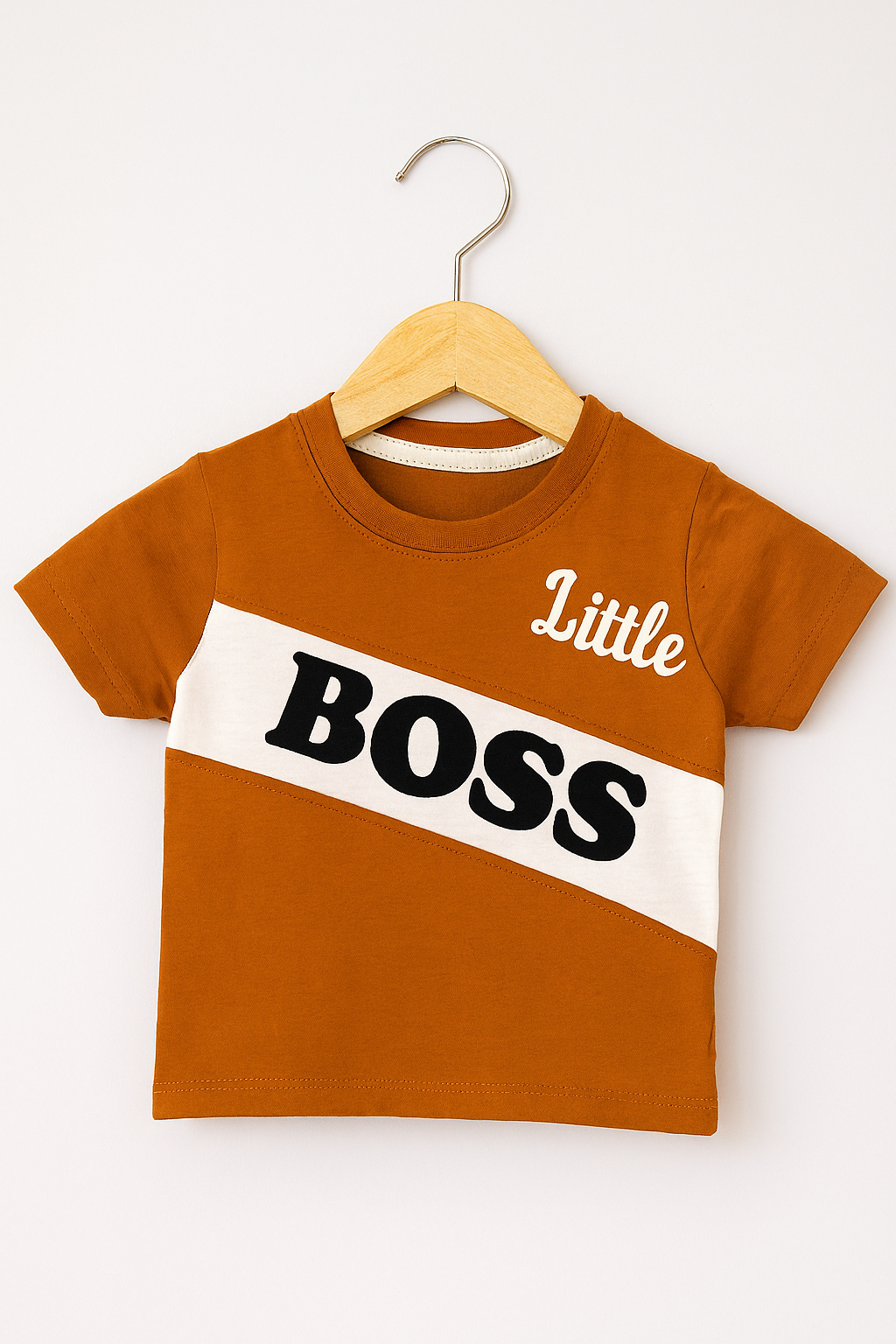 Little Boss Kids Summer T-Shirt & Shorts Set – Bold in Burnt Orange