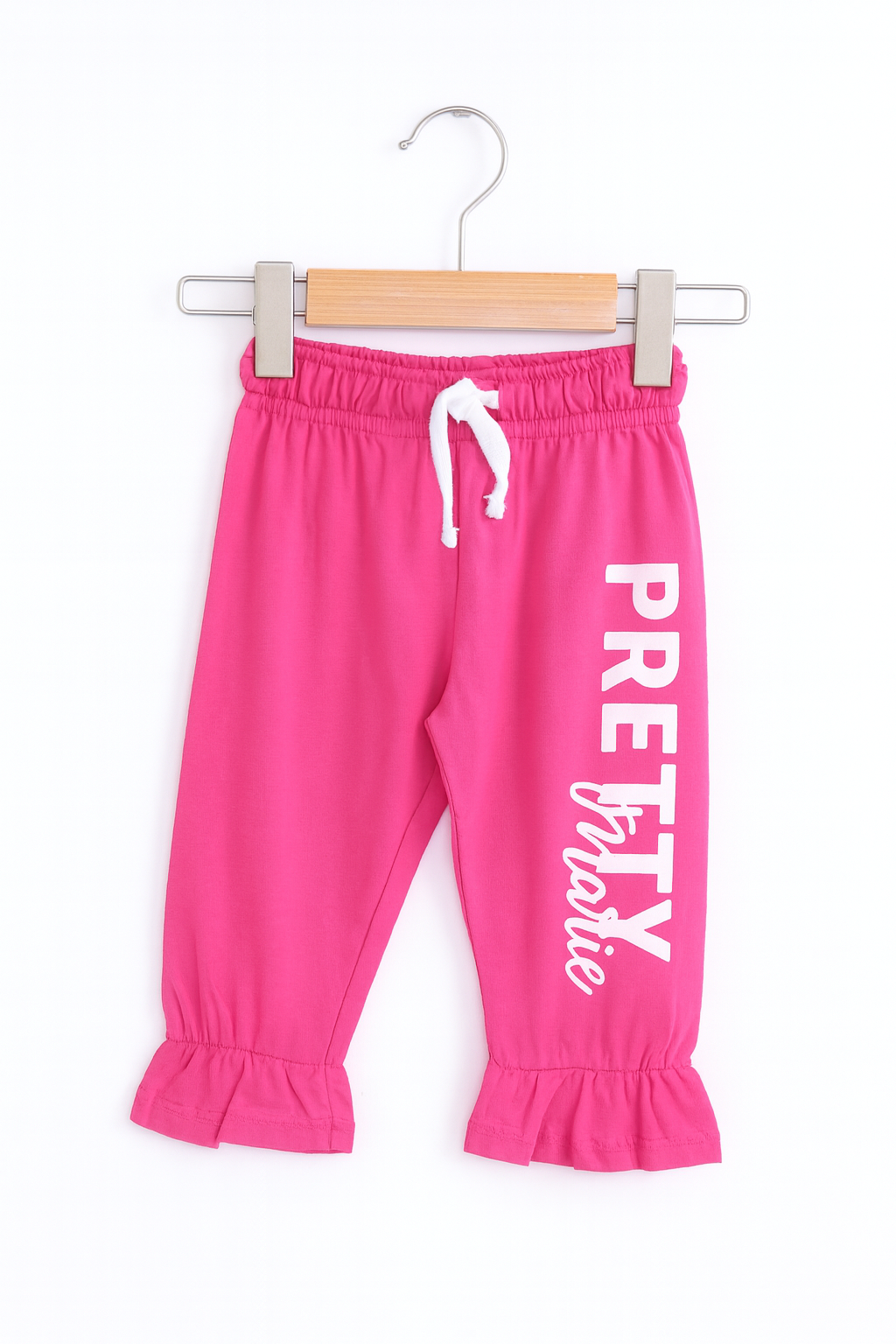 Pretty Marie Girls' Summer Night Suit – Striped Tee & Pink Pajama Set