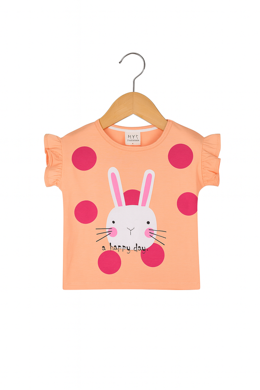 Girls A Happy Day Bunny Polka Dot Summer Set – Peach & Pink