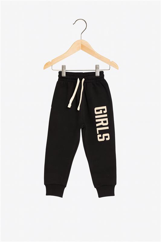 Baby Girl League Fleece Sweatshirt and Black Trouser 2 Piece Set Outfit