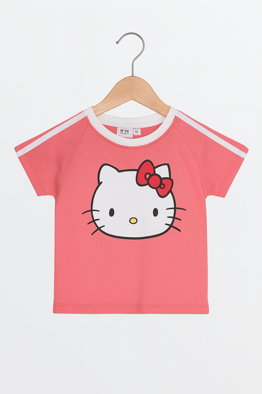 Girls Summer Co-ord Set - Pink Hello Kitty