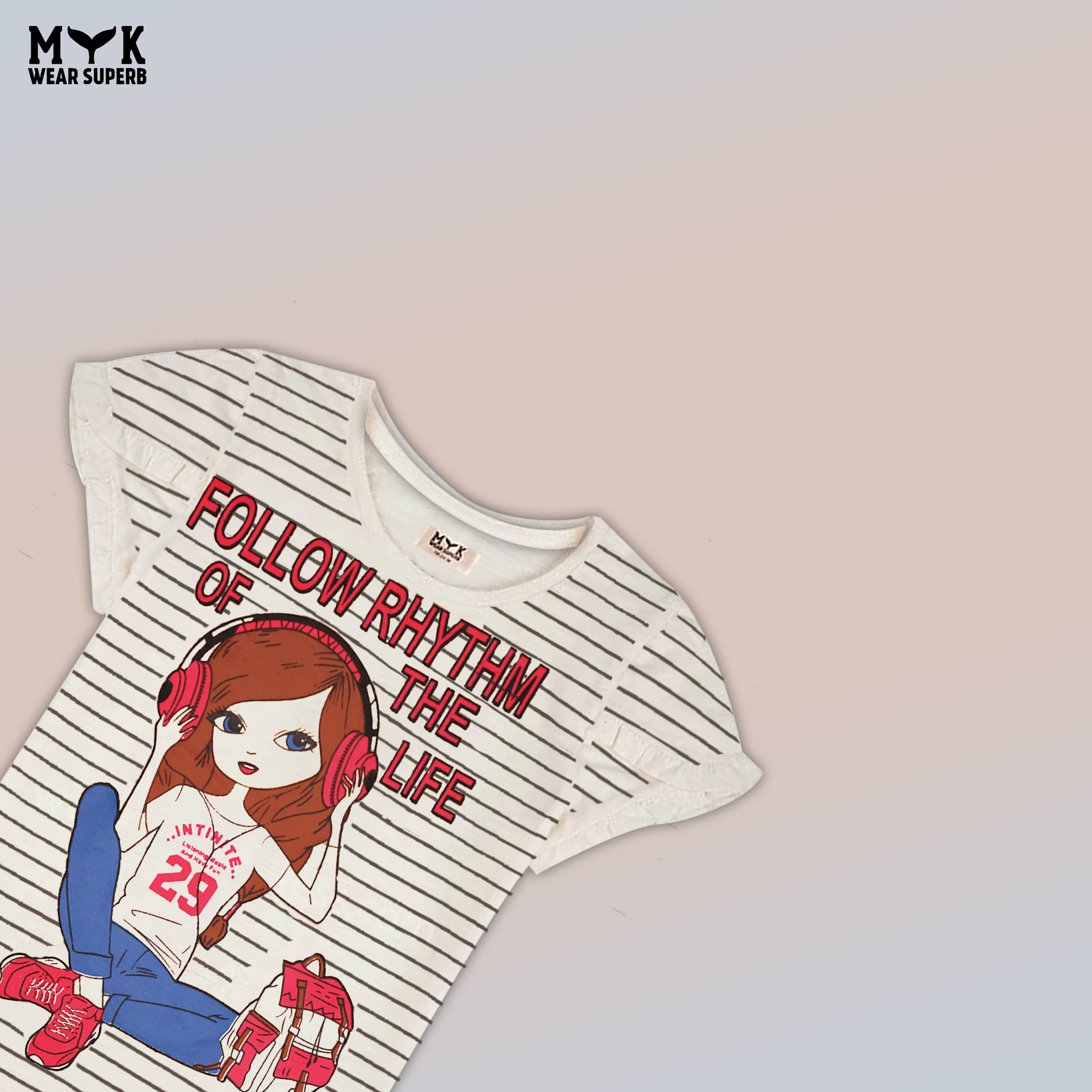 Fashion Girl print night suite white top and Red pajama – Cute & Comfy