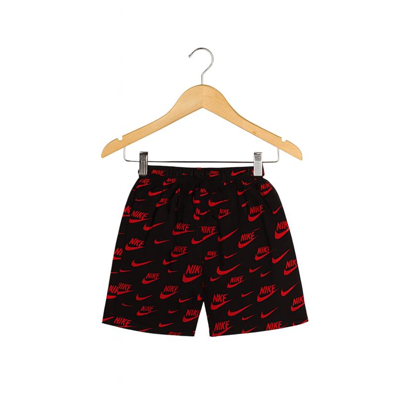 Bold Summer Linen Co-Ord Set – Black & Red Nike Print