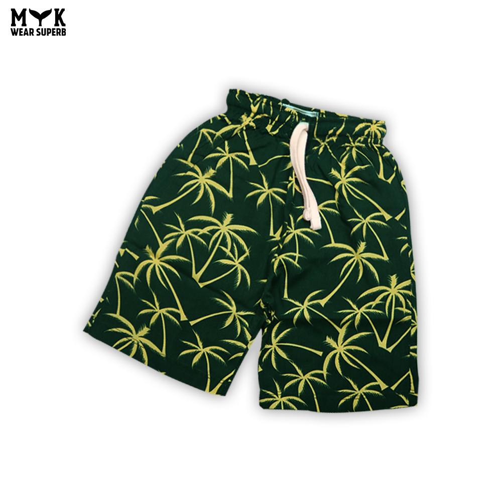 Boys Tropical Palm Green Linen Co-Ord Set