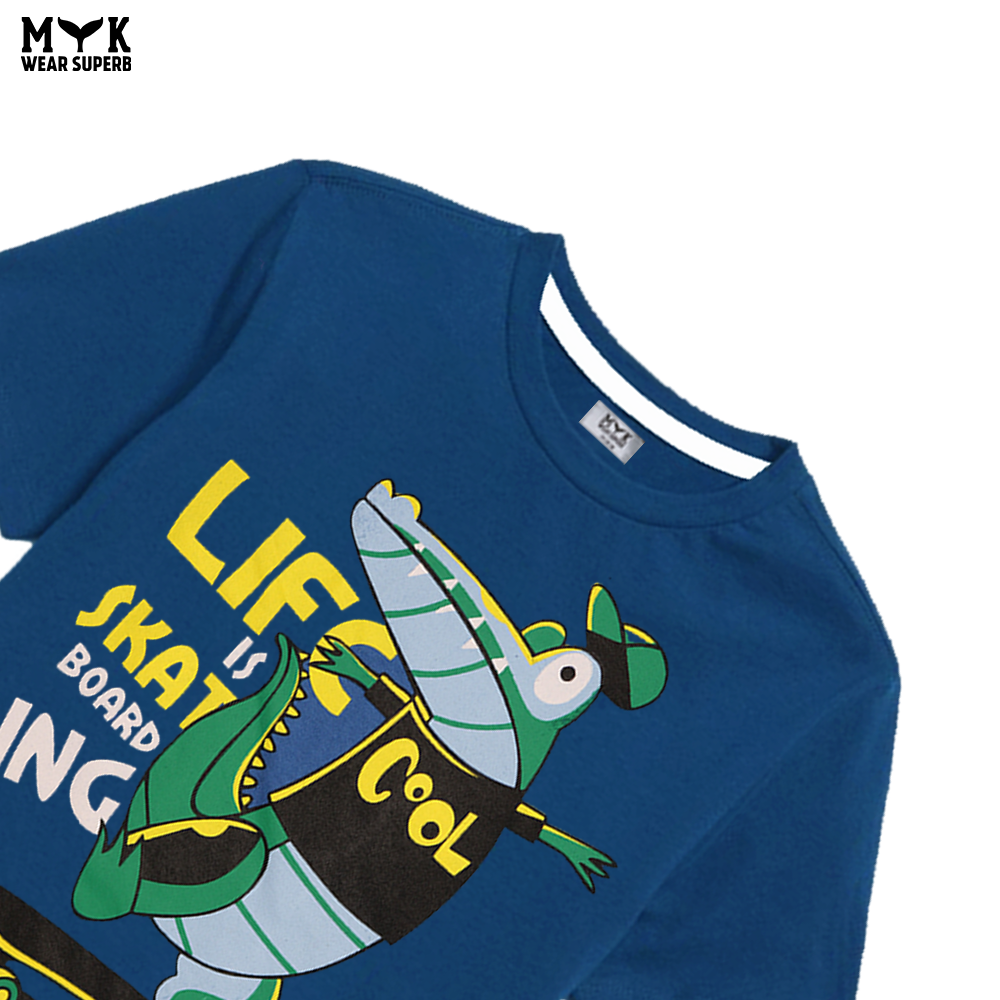 Cool Croc Skateboarding T-Shirt for Boys – Ocean Blue