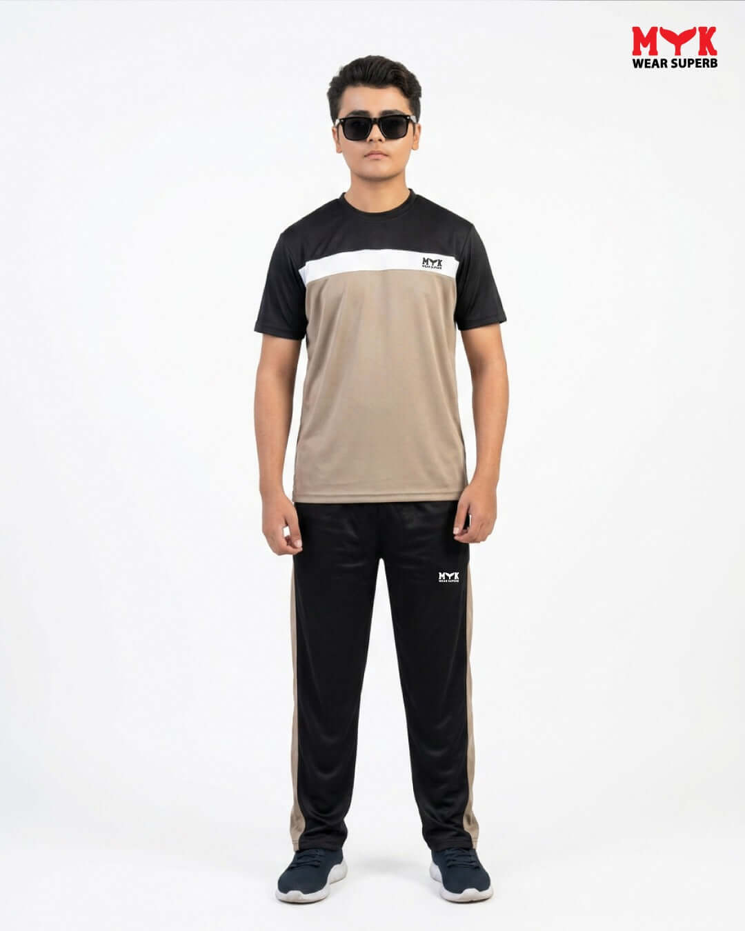 Black & Beige MYK Tracksuit