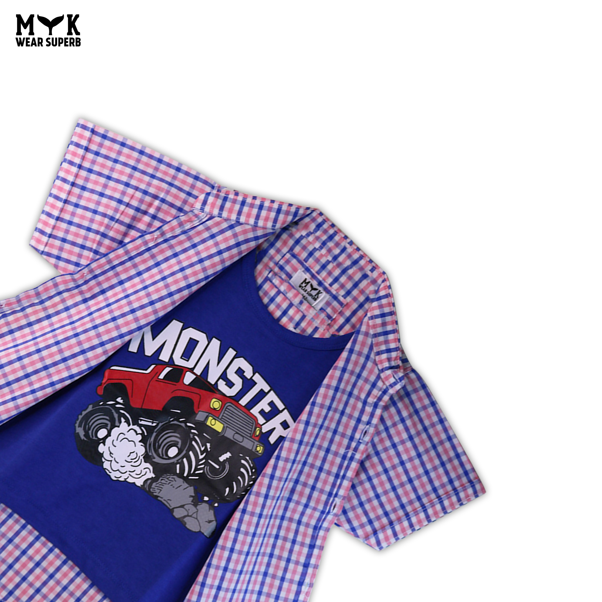 Monster Truck Open Casual Shirt Set