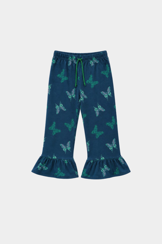 Girls Navy Blue Butterfly Print 2 Piece Summer Co-Ord Set Kids - MYK_Fatimas