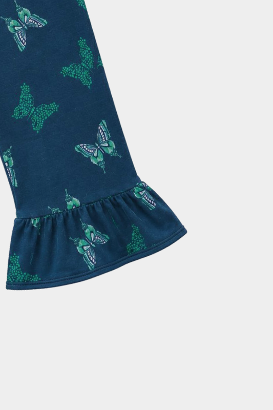 Girls Navy Blue Butterfly Print 2 Piece Summer Co-Ord Set Kids - MYK_Fatimas