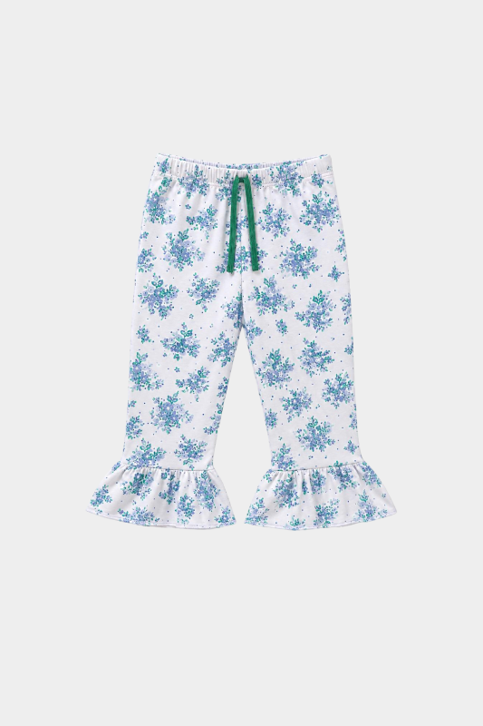 Girls Blue Floral Printed Summer Co-Ord Set for Kids Casual Wear - MYK_Fatimas