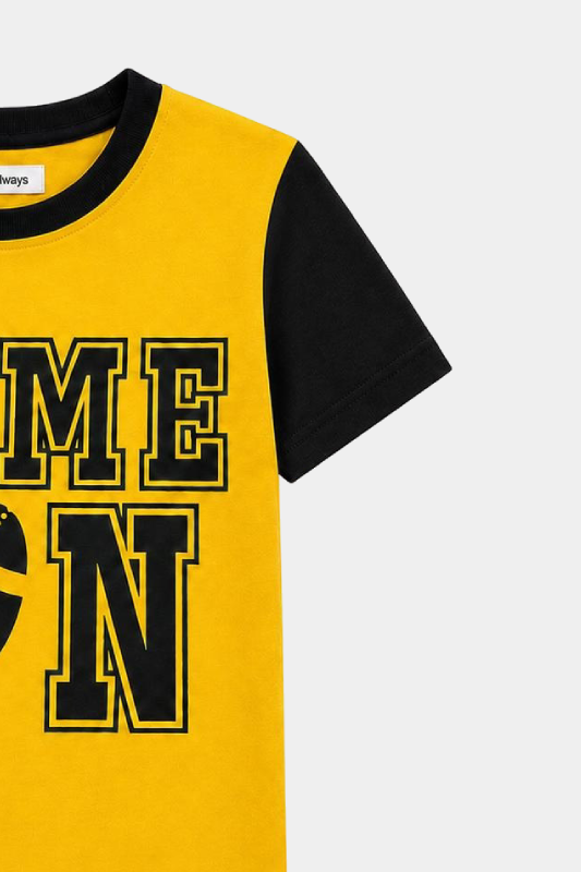 Boys Yellow & Black Game On Shorts Set – Summer Outfit