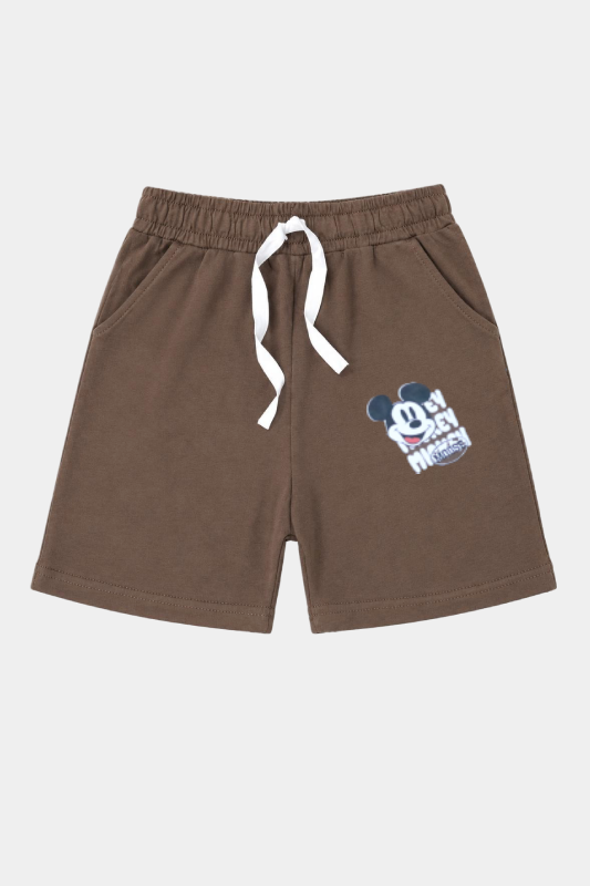 Boys Brown Cartoon Printed Nicker Shirt – Summer Outfit