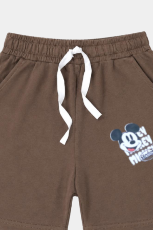 Boys Brown Cartoon Printed Nicker Shirt – Summer Outfit