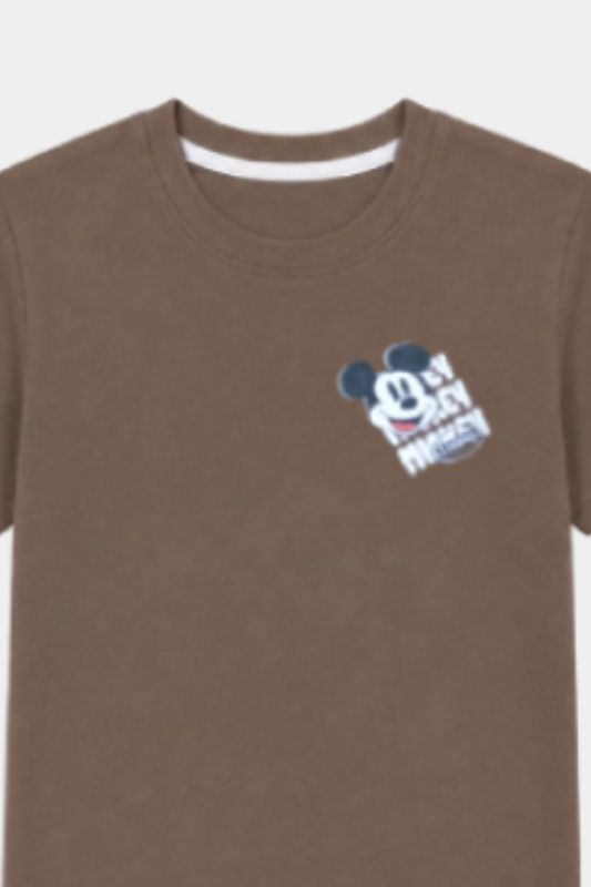 Boys Brown Cartoon Printed Nicker Shirt – Summer Outfit