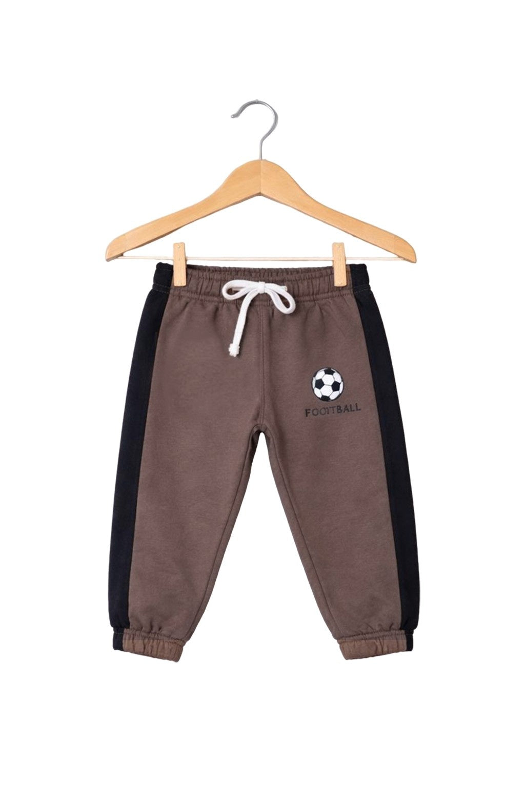 Kids' Football Graphic Half-Zip Tracksuit - Brown & Black