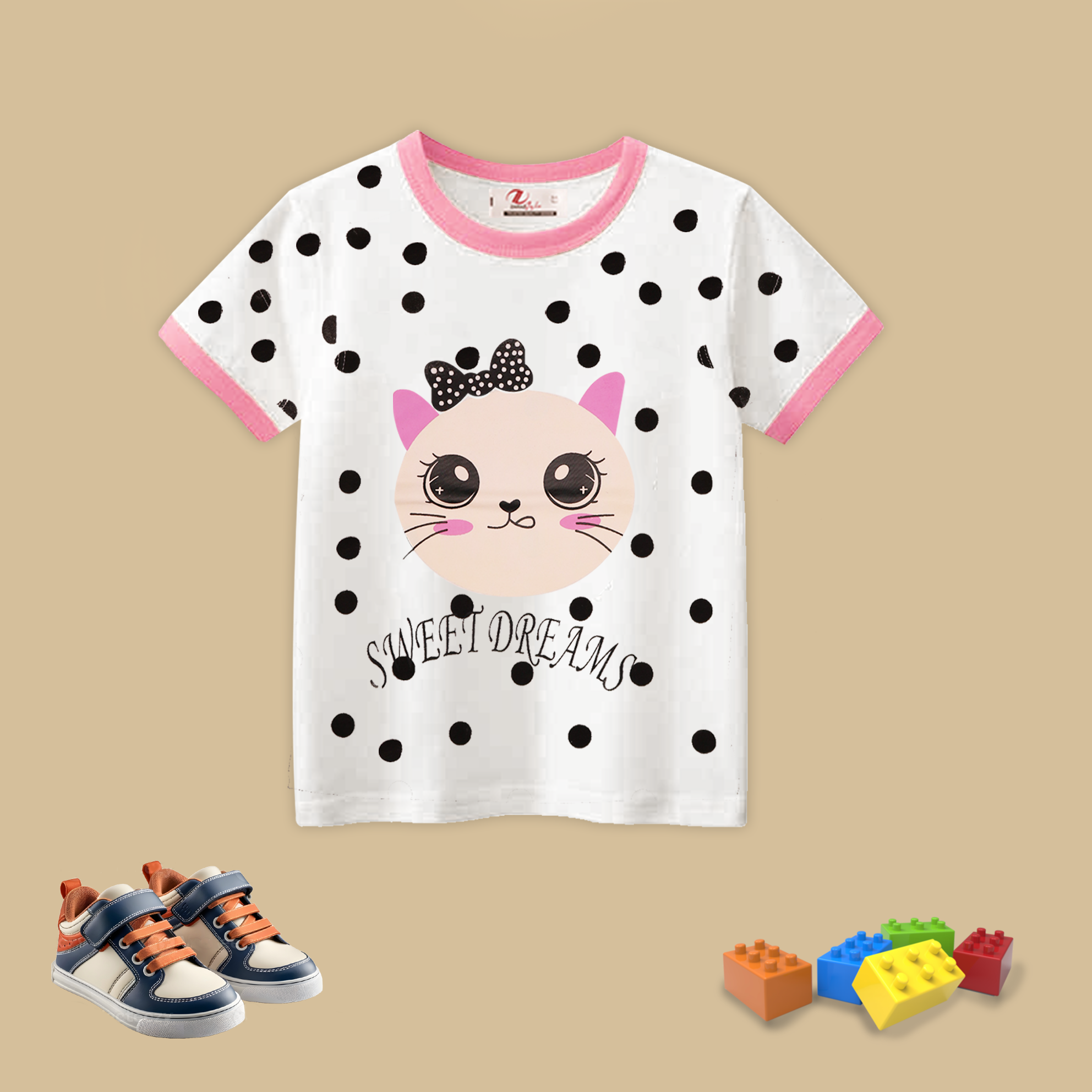 Sweet Dreams Summer Garment with Cute Cat Design by MYK