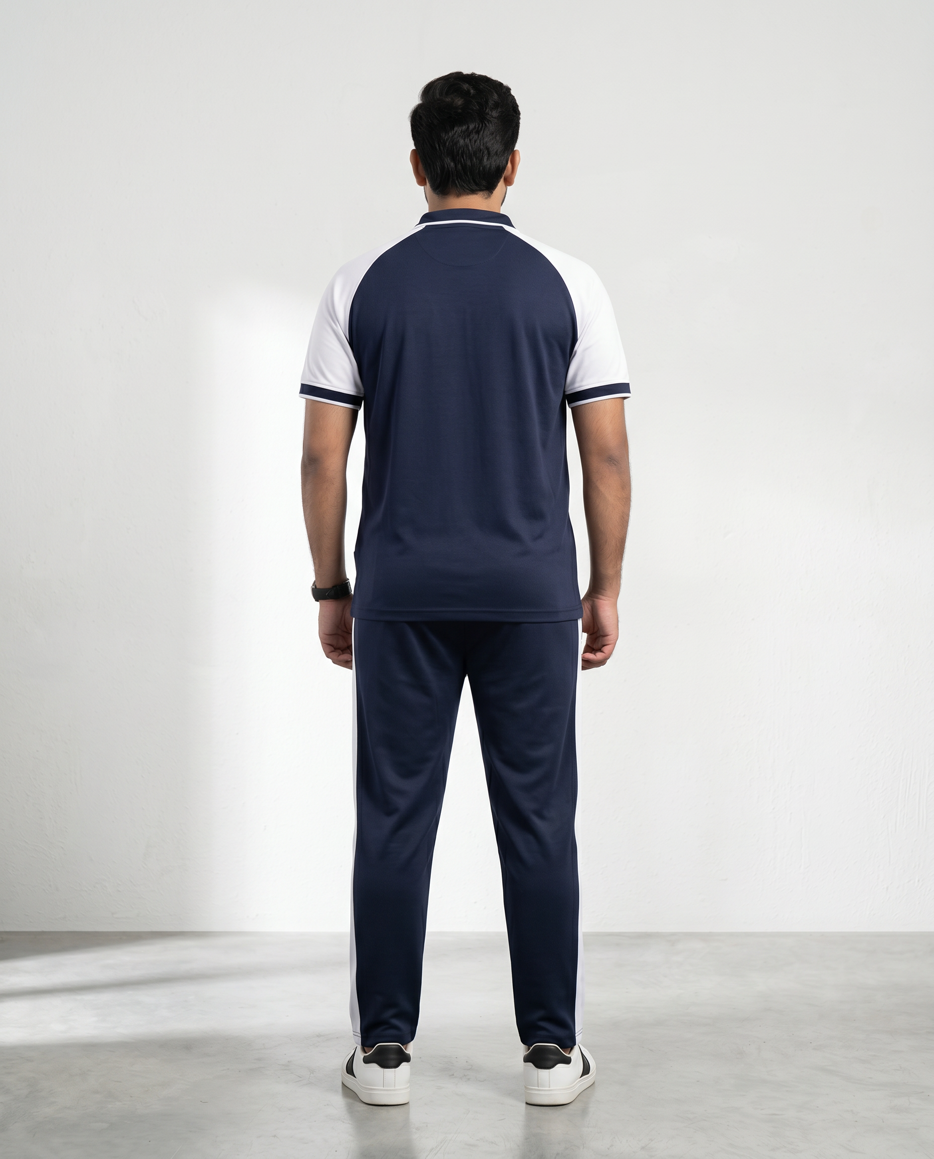 Men’s Navy Blue & White Polo Tracksuit – Premium MYK Summer Set