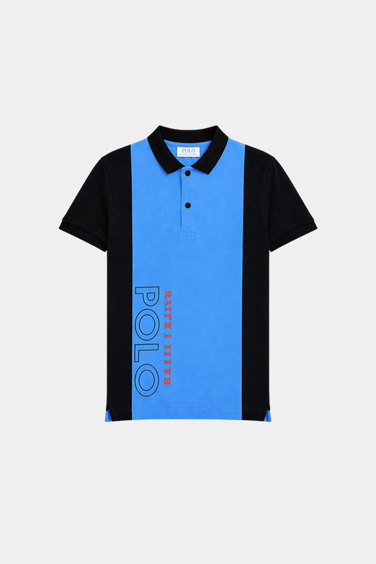Summer Polo Shirt For KIds-Blue & Black - MYK_Fatimas