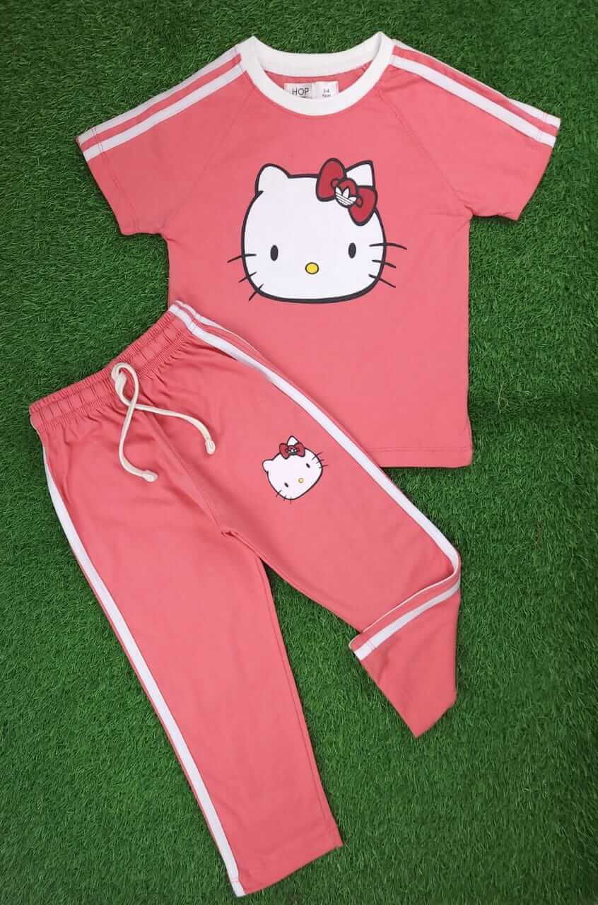 Girls’ Summer Co-ord Set - Pink Hello Kitty