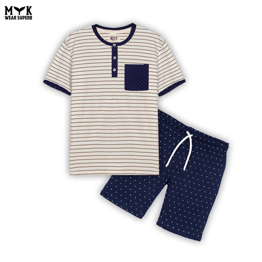 MYK White & Sky Dotted Shirt – Fresh Summer Style