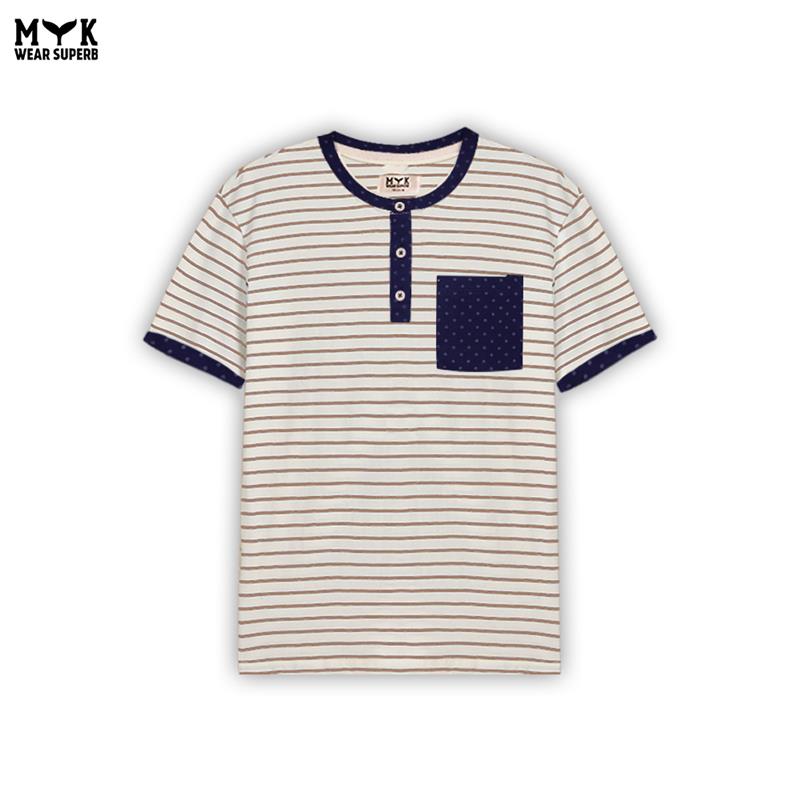 MYK White & Sky Dotted Shirt – Fresh Summer Style